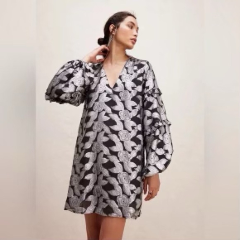 NWOT Jen's Pirate Booty Rising Star Black and Silver Mini Dress